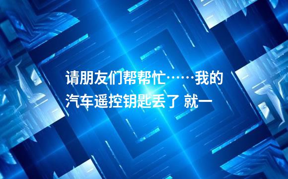 请朋友们帮帮忙……我的汽车遥控钥匙丢了 就一